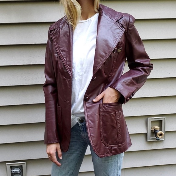 Etienne Aigner Jackets & Blazers - VINTAGE 1970s ETIENNE AIGNER BROWN LEATHER JACKET